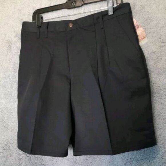 Vintage NEW CHIC 90s Mom Shorts Black Size 18 Pleated High Waist Wide Leg - Picture 1 of 10